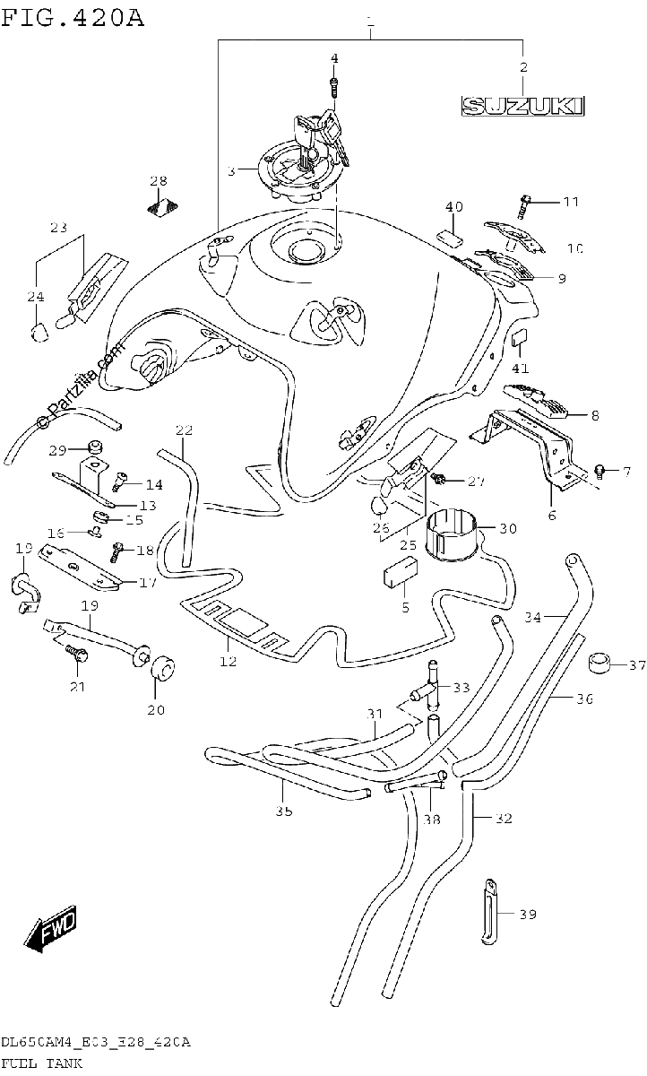 Diagrama de FUEL TANK DL650AM4 E03