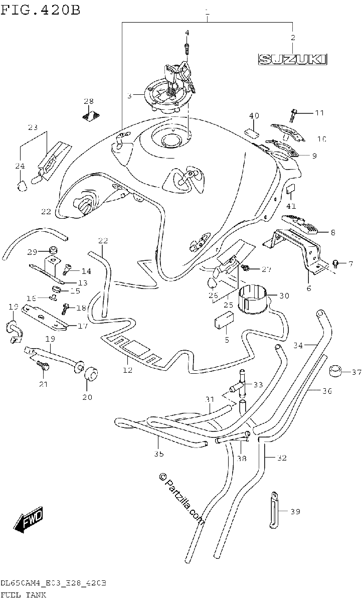 Diagrama de FUEL TANK DL650AM4 E28