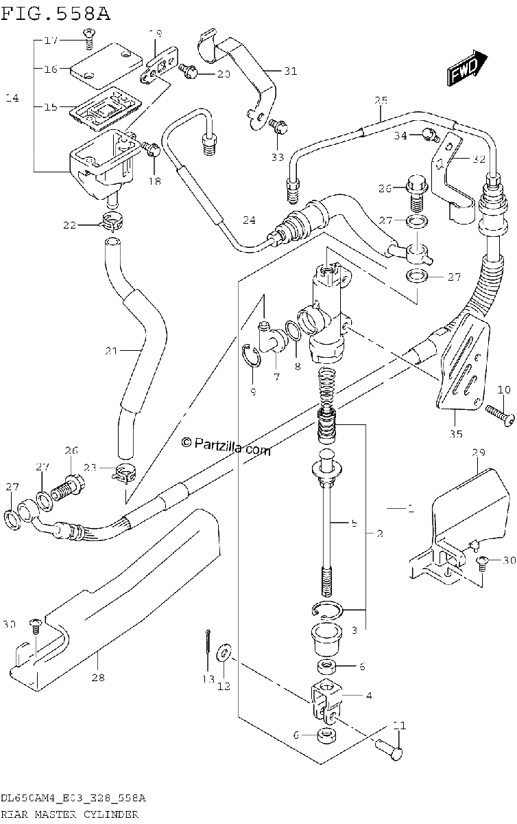 Diagrama de REAR MASTER CYLINDER