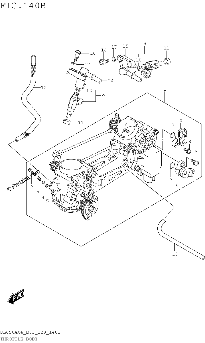 Diagrama de THROTTLE BODY DL650AM4 E28
