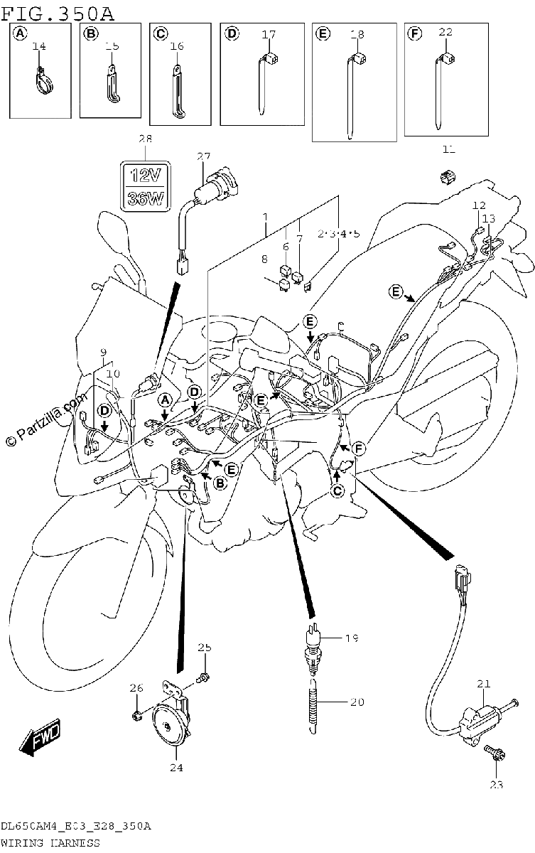 Diagrama de WIRING HARNESS DL650AM4 E03