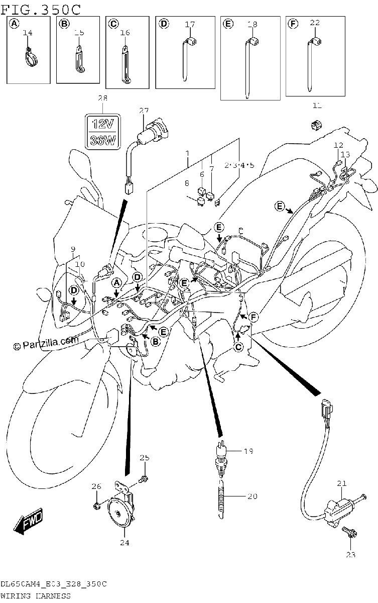 Diagrama de WIRING HARNESS DL650AM4 E33