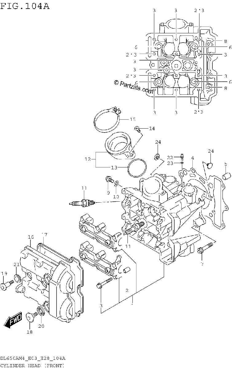 Diagrama de CYLINDER HEAD FRONT