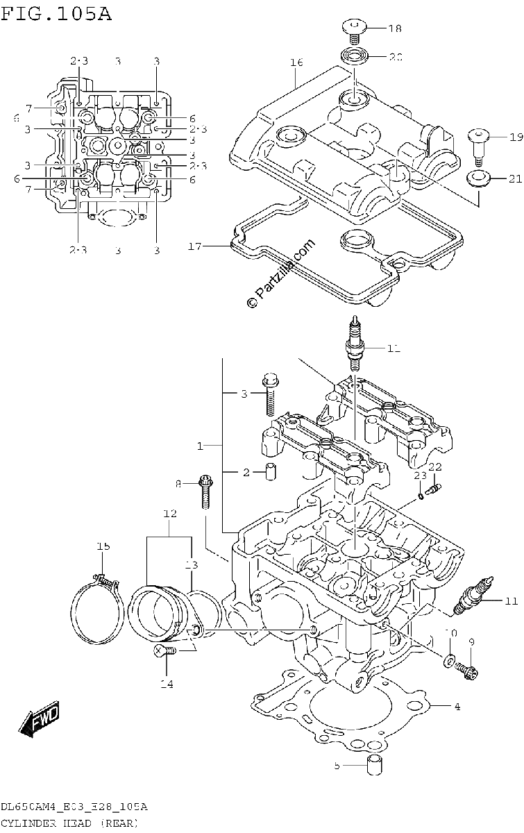Diagrama de CYLINDER HEAD REAR