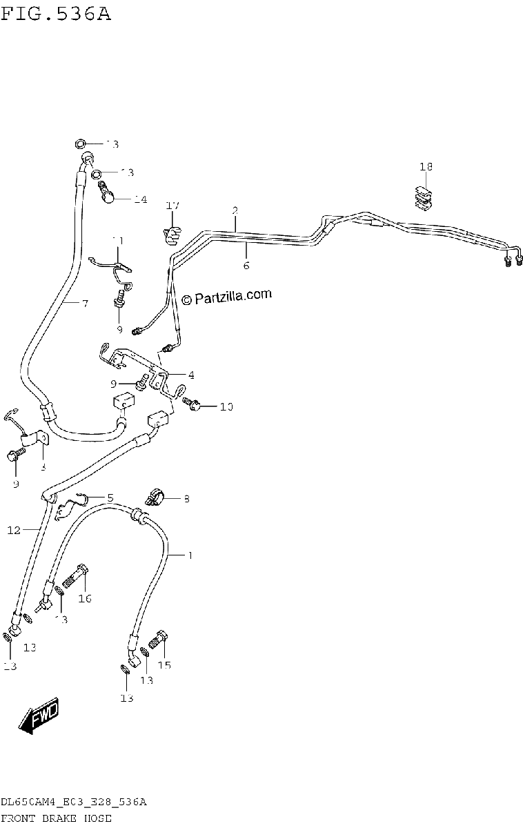 Diagrama de FRONT BRAKE HOSE