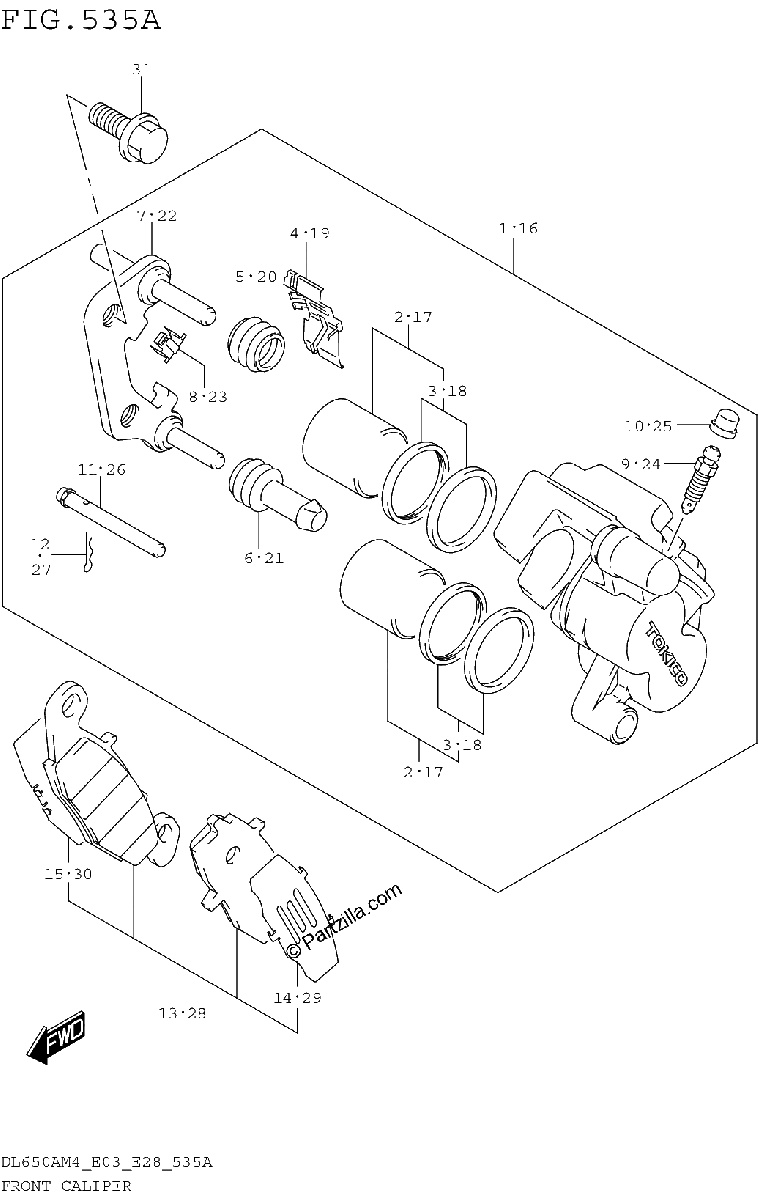 Diagrama de FRONT CALIPER