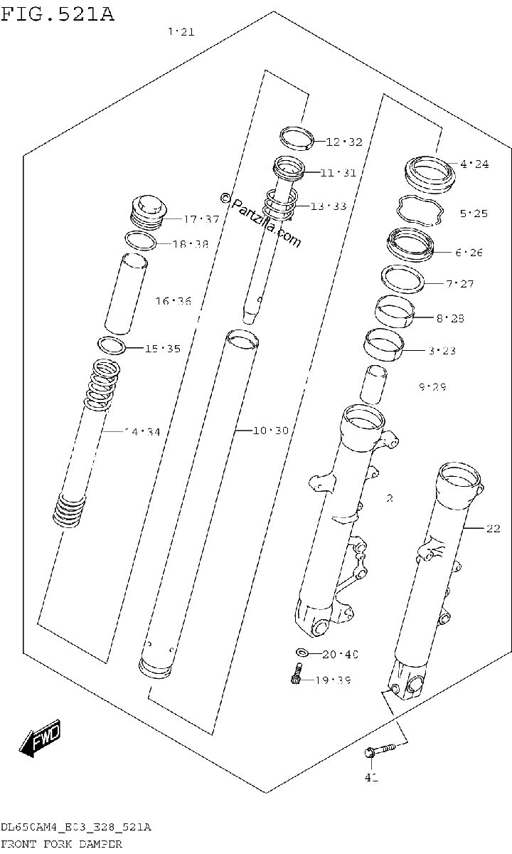 Diagrama de FRONT FORK DAMPER