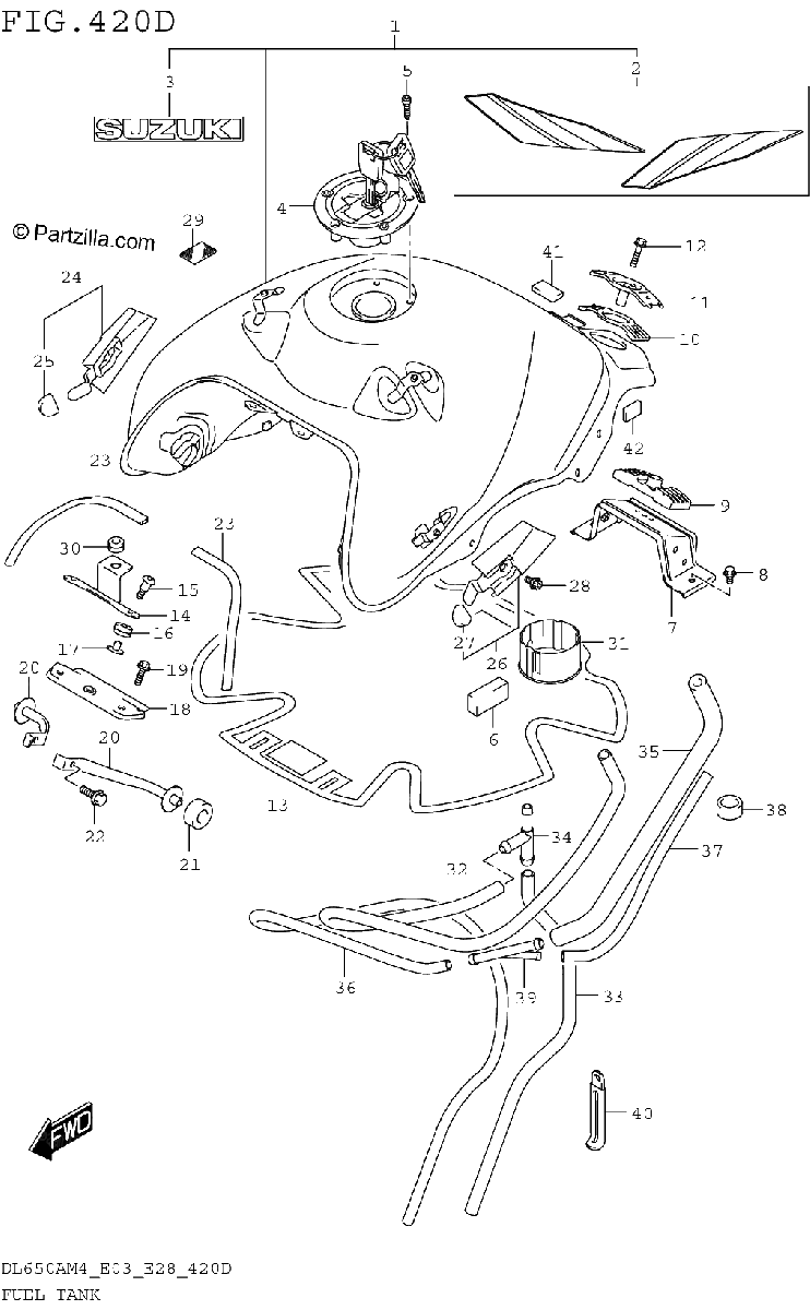 Diagrama de FUEL TANK DL650XAM4 E03