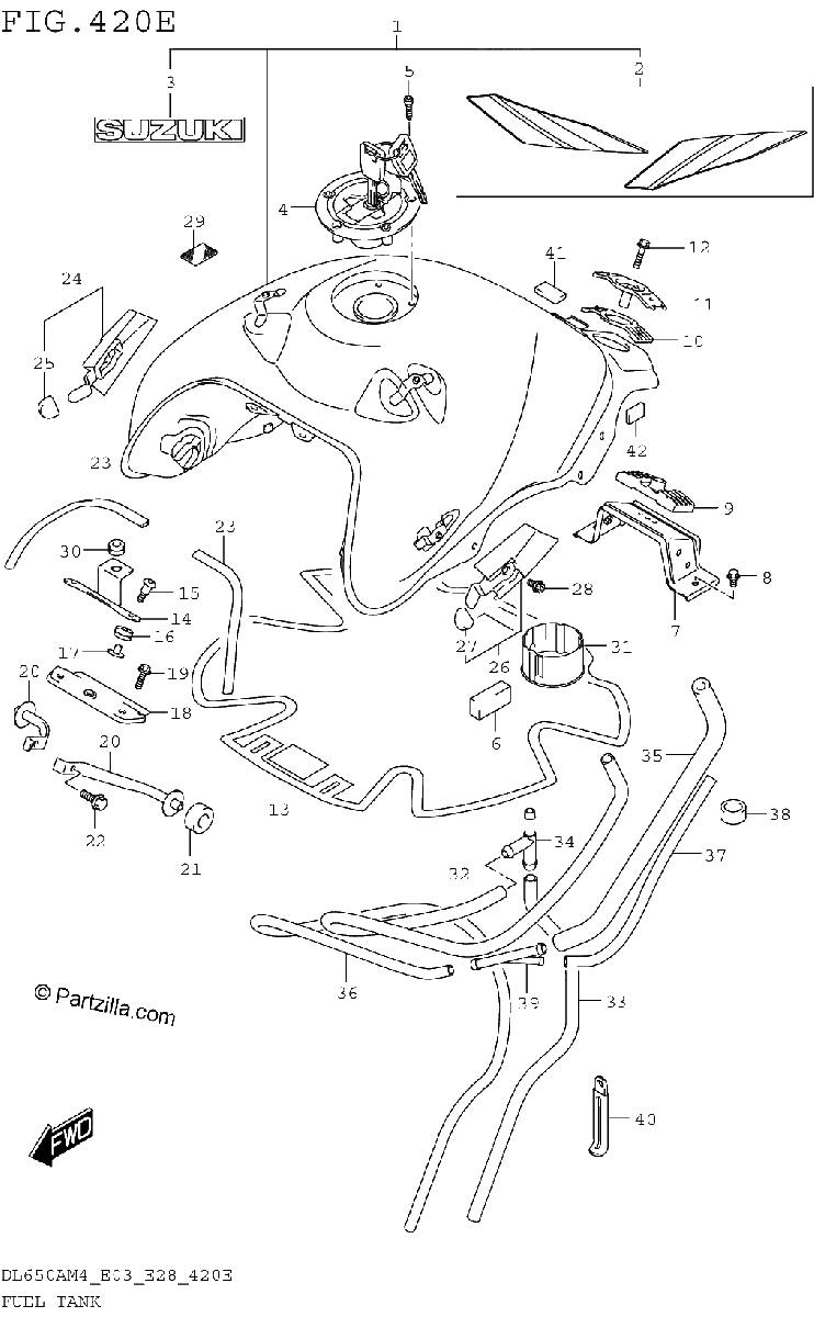 Diagrama de FUEL TANK DL650XAM4 E28