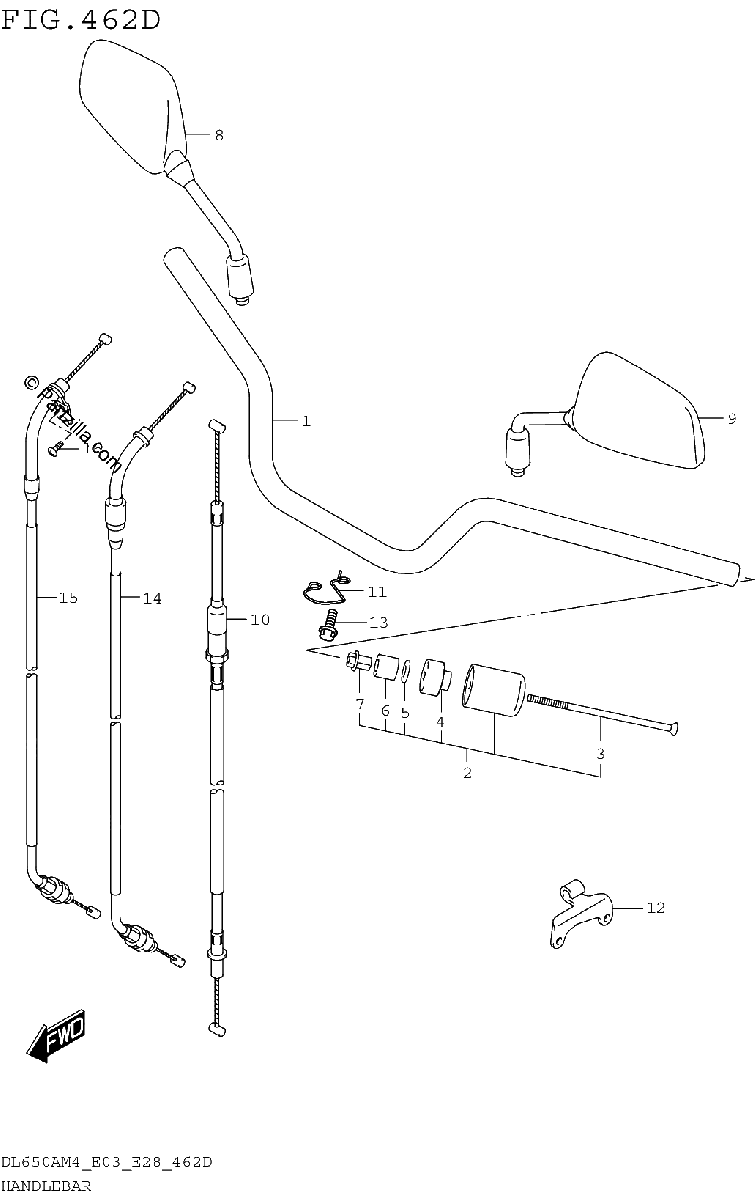 Diagrama de HANDLEBAR DL650XAM4 E03
