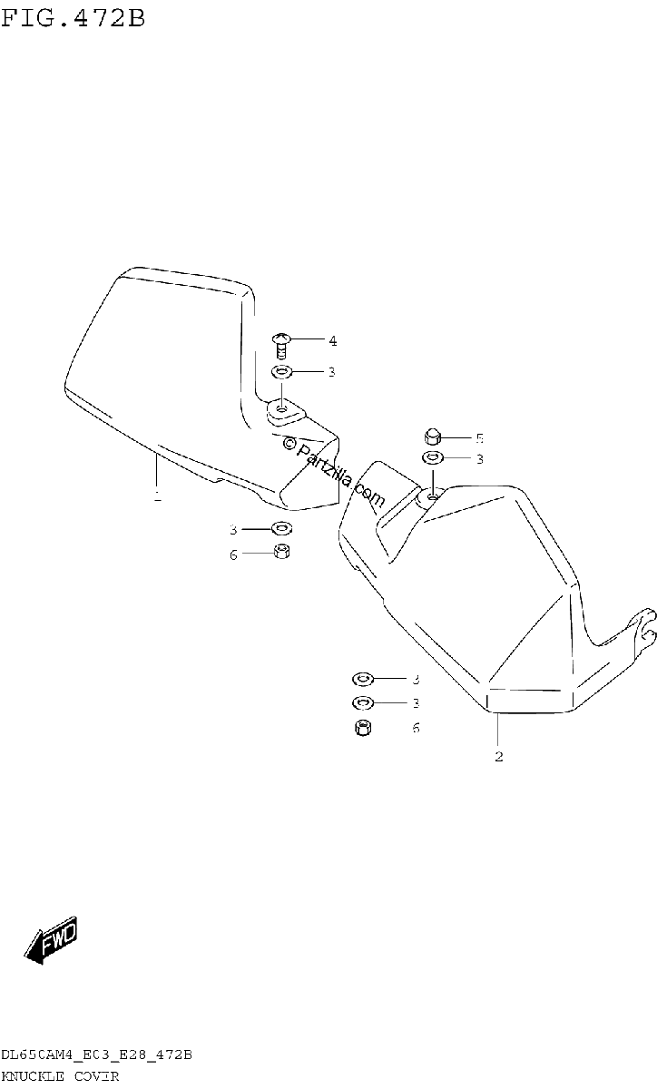 Diagrama de KNUCKLE COVER DL650XAM4 E28