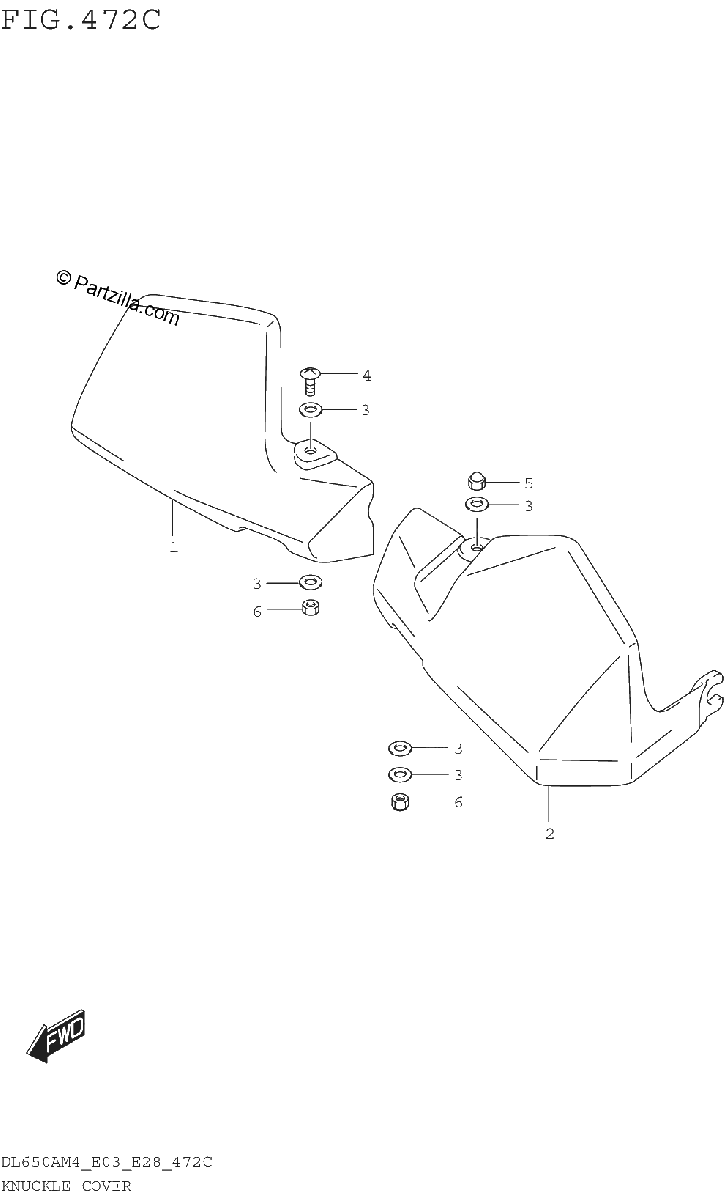 Diagrama de KNUCKLE COVER DL650XAM4 E33
