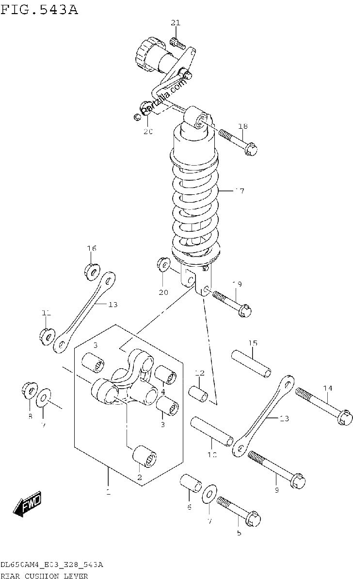 Diagrama de REAR CUSHION LEVER