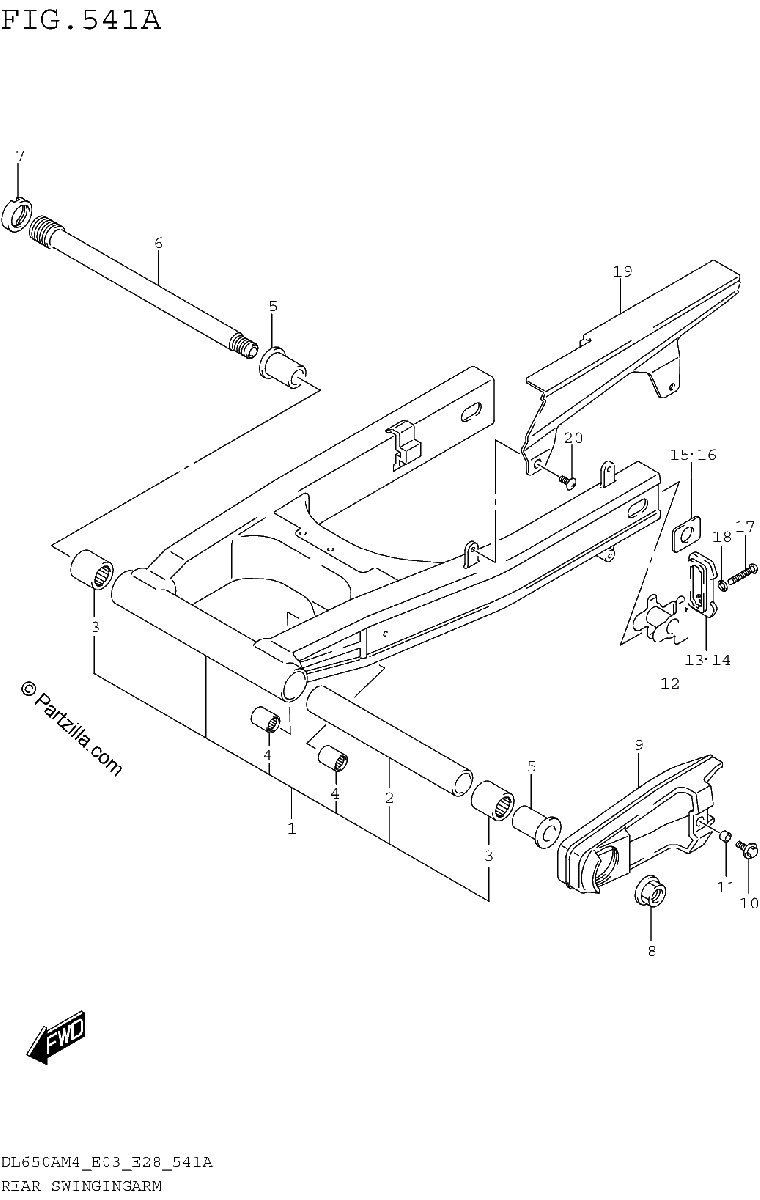 Diagrama de REAR SWINGINGARM