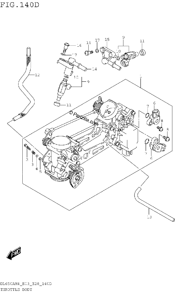 Diagrama de THROTTLE BODY DL650XAM4 E03