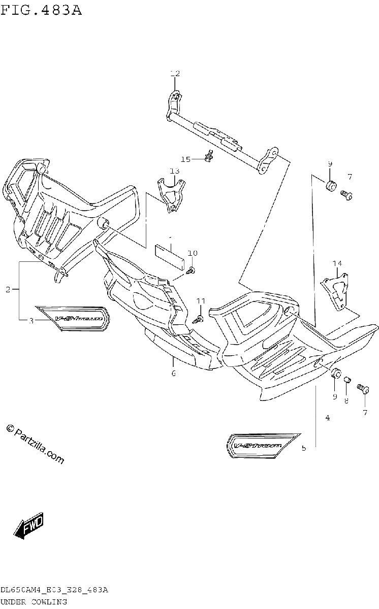 Diagrama de UNDER COWLING DL650XAM4 E03