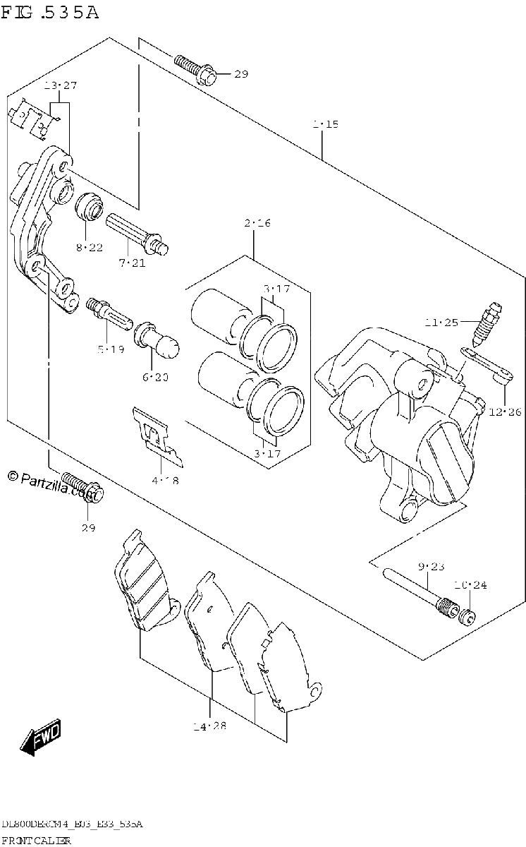 Diagrama de FRONT CALIPER