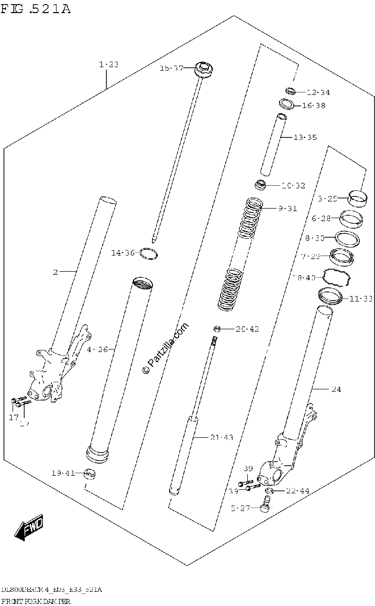 Diagrama de FRONT FORK DAMPER