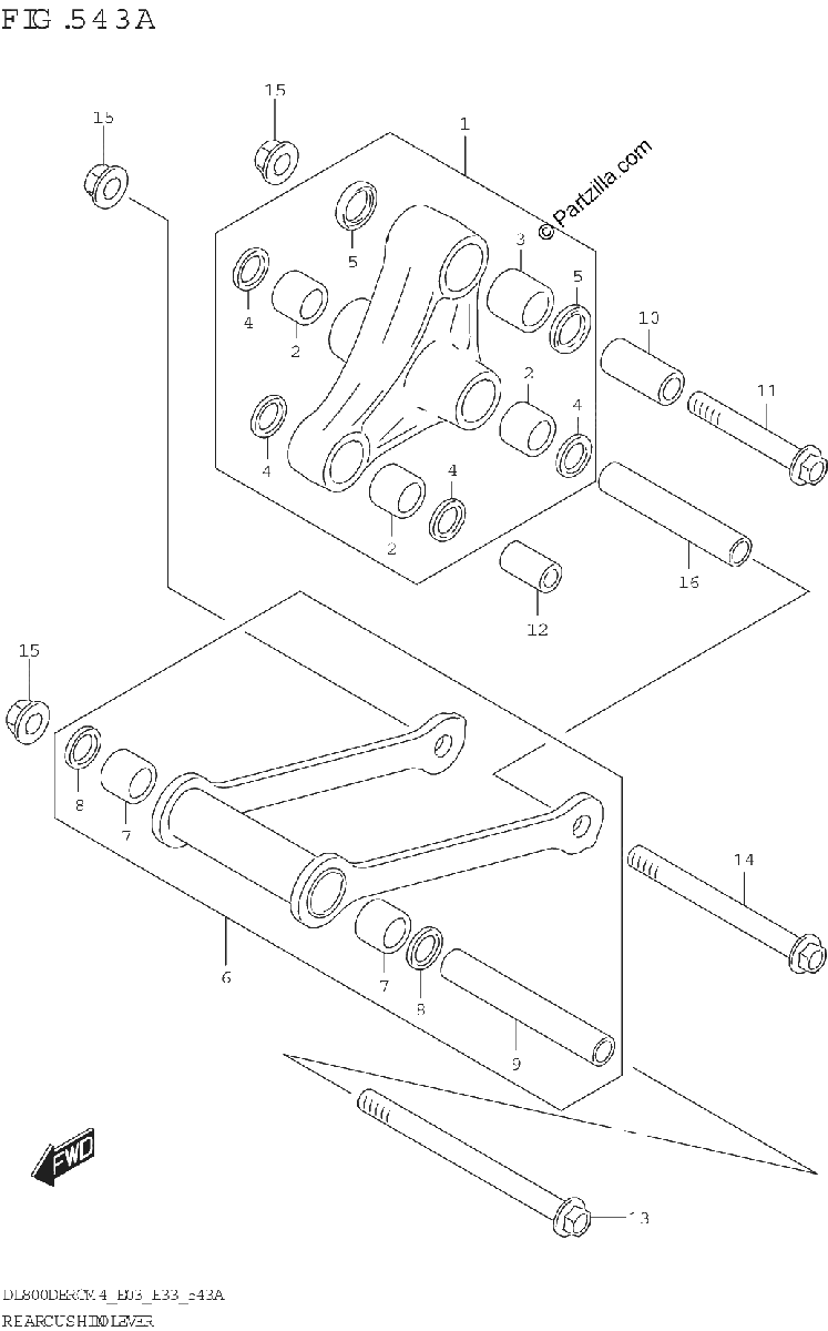 Diagrama de REAR CUSHION LEVER