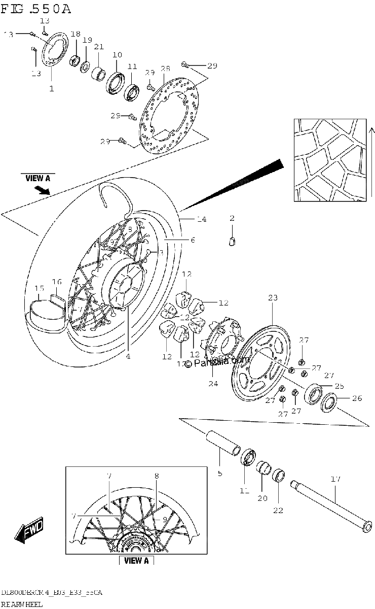 Diagrama de REAR WHEEL