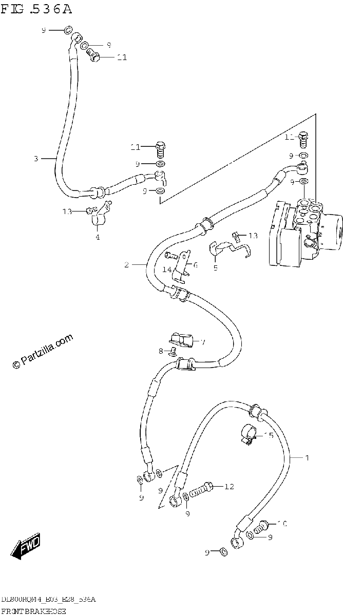 Diagrama de FRONT BRAKE HOSE
