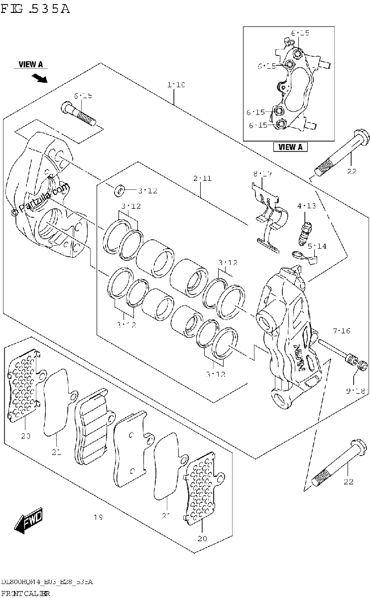 Diagrama de FRONT CALIPER