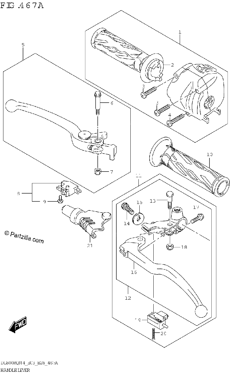 Diagrama de HANDLE LEVER