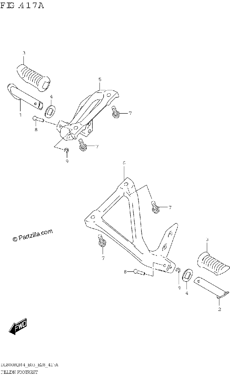 Diagrama de PILLION FOOTREST