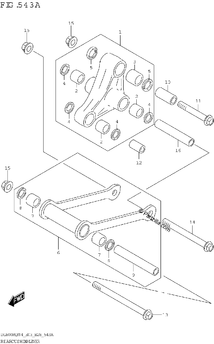 Diagrama de REAR CUSHION LEVER