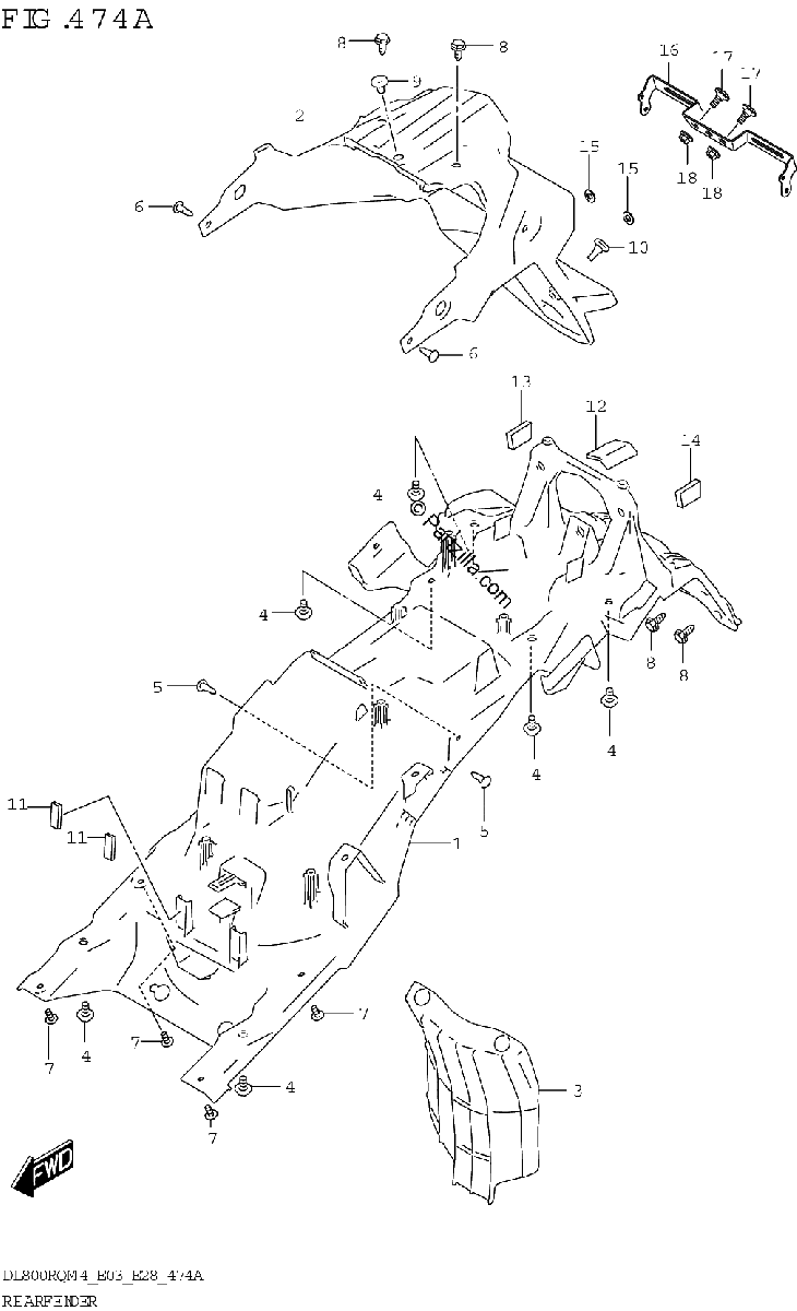 Diagrama de REAR FENDER