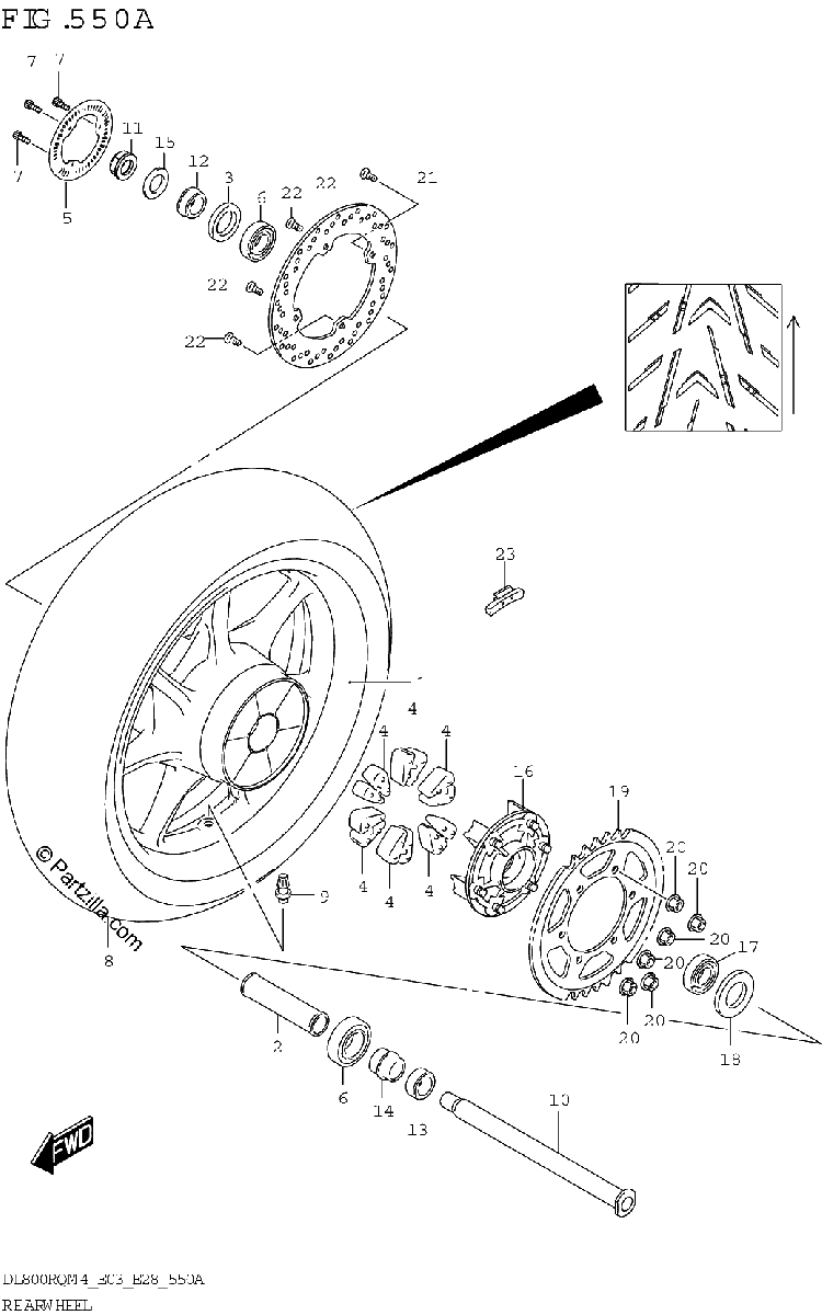 Diagrama de REAR WHEEL