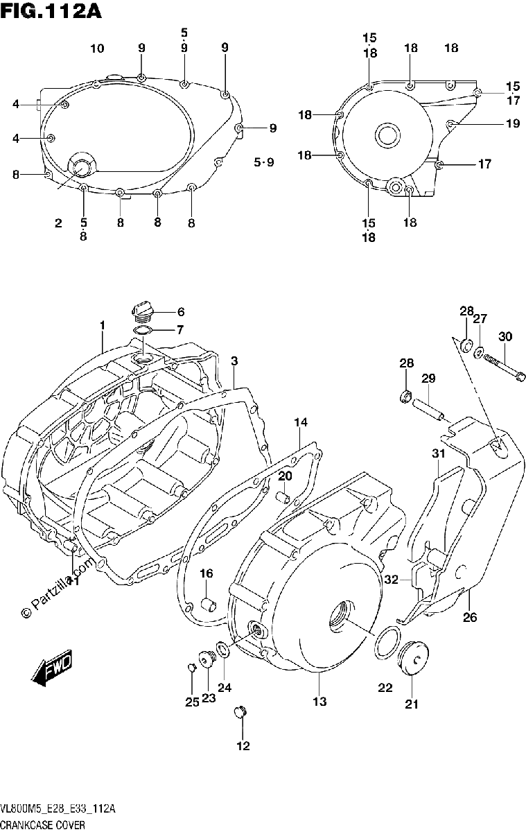Diagrama de CRANKCASE COVER