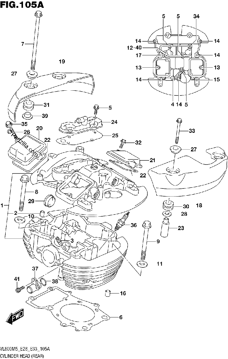 Diagrama de CYLINDER HEAD REAR
