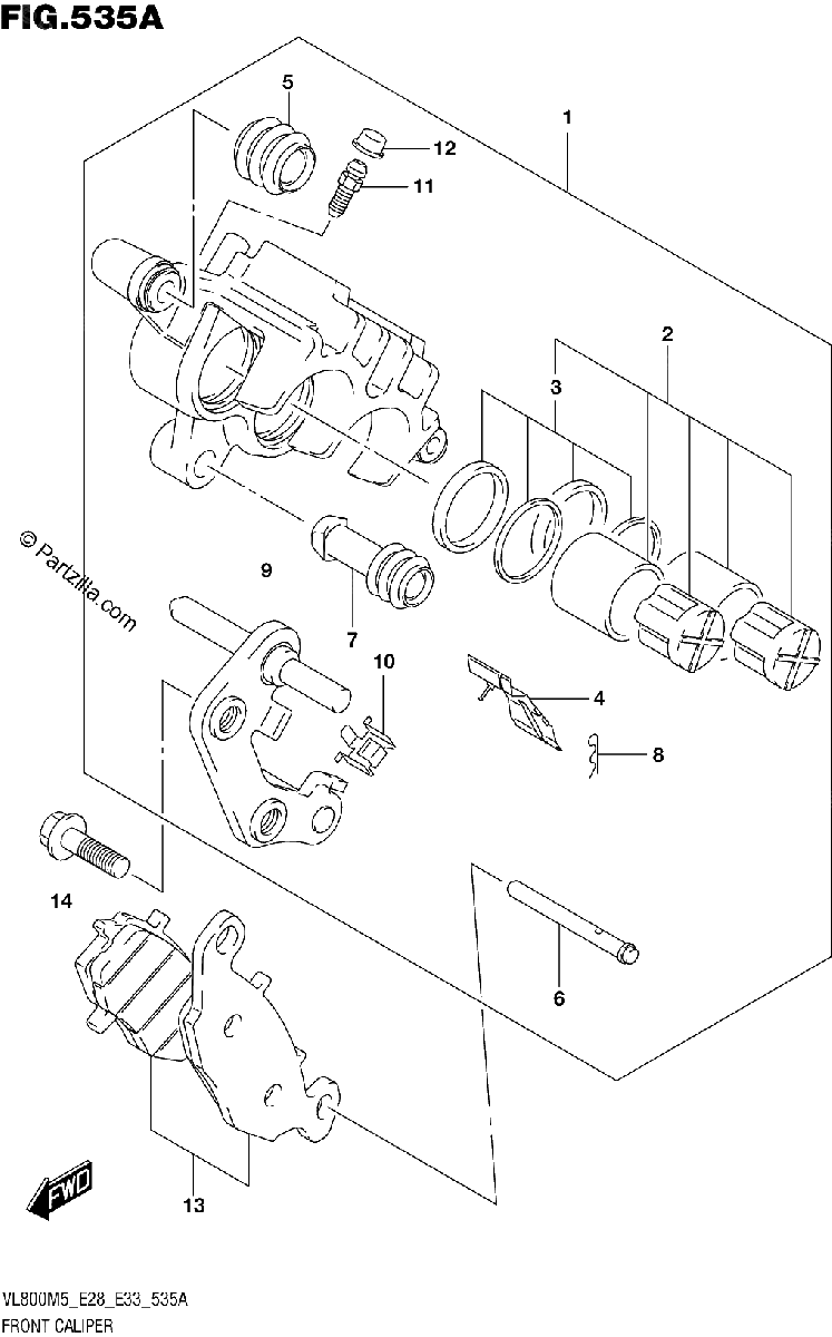 Diagrama de FRONT CALIPER