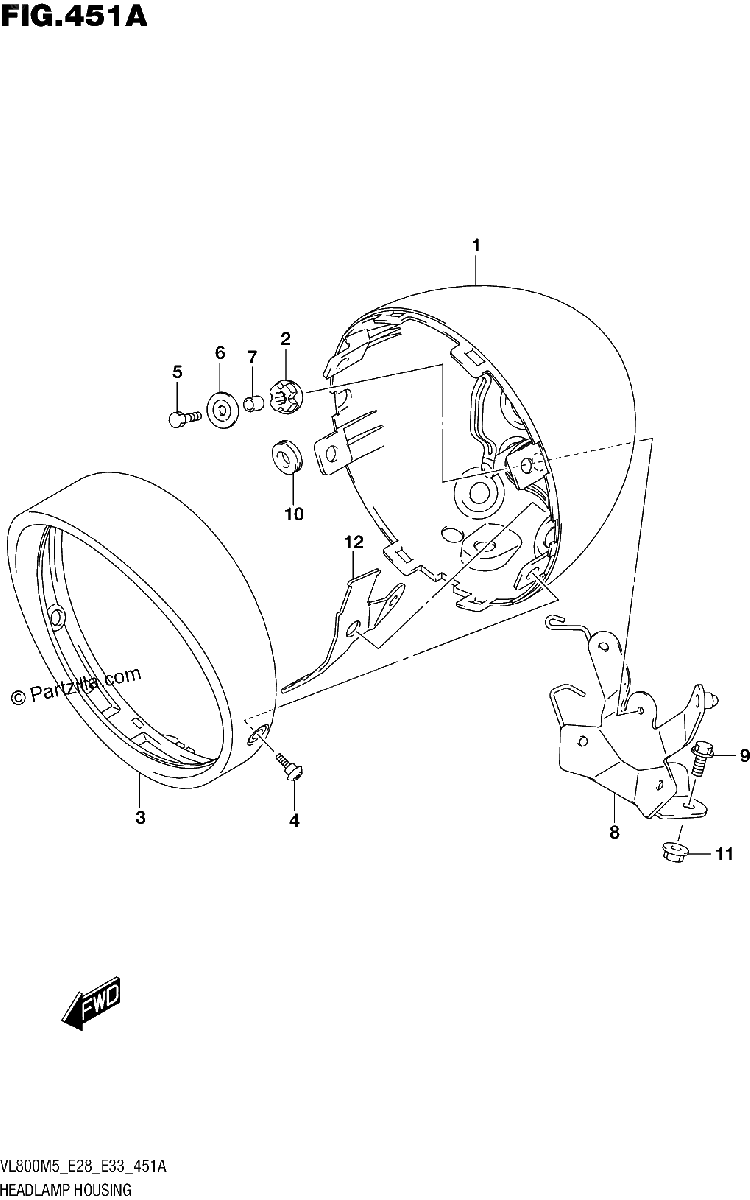 Diagrama de HEADLAMP HOUSING