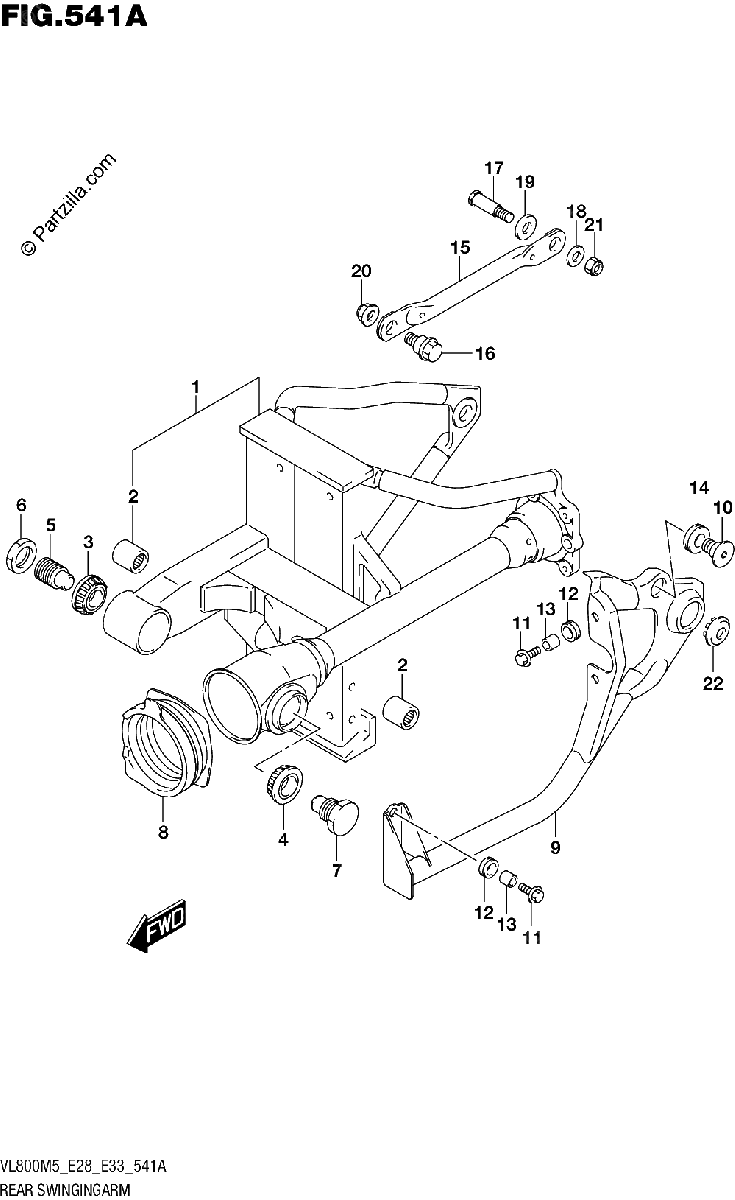 Diagrama de REAR SWINGINGARM