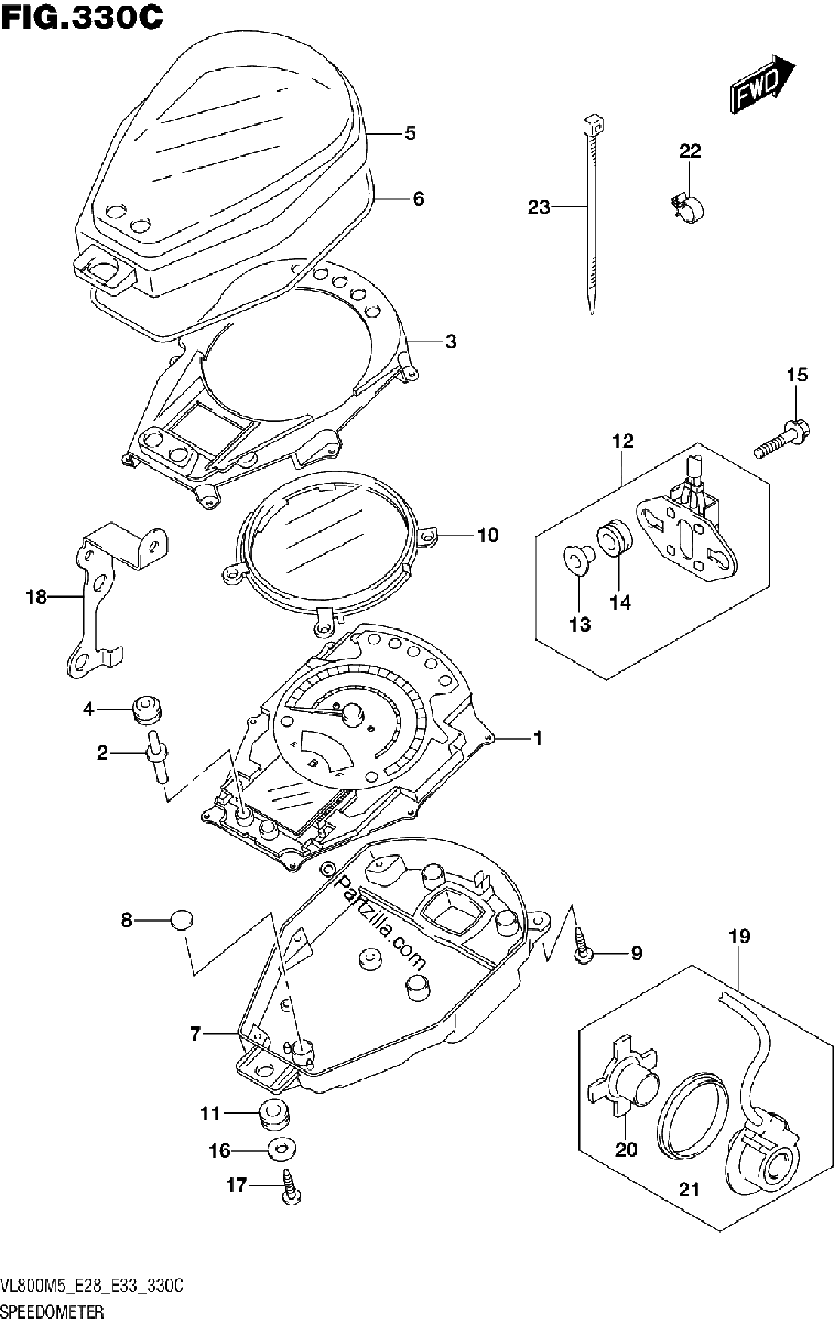 Diagrama de SPEEDOMETER VL800 E33