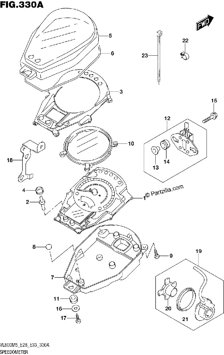 Diagrama de SPEEDOMETER VL800T E33