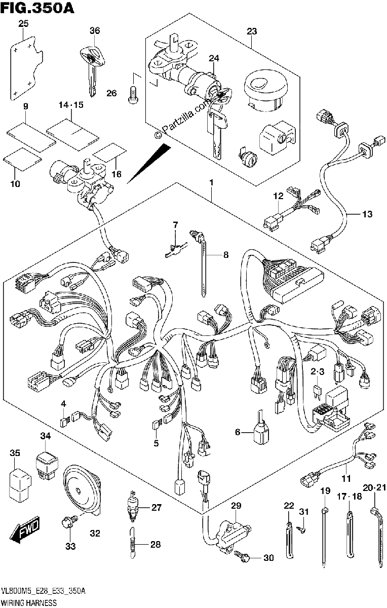 Diagrama de WIRING HARNESS