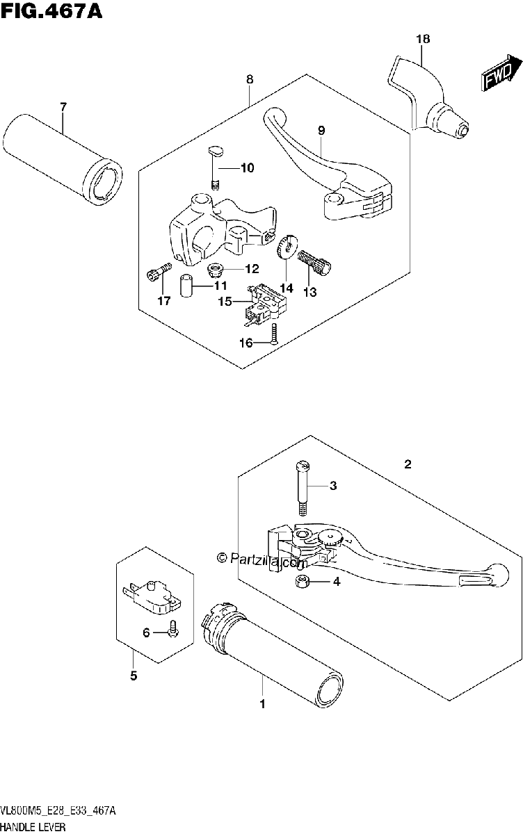 Diagrama de HANDLE LEVER