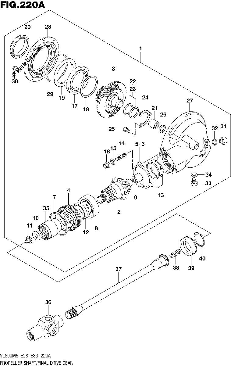 Diagrama de PROPELLER SHAFT FINAL DRIVE GEAR