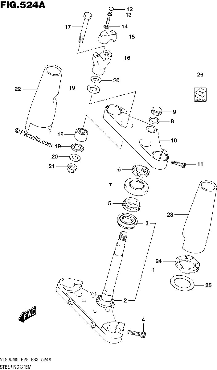 Diagrama de STEERING STEM