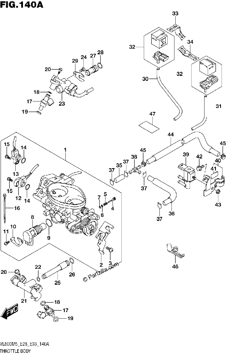 Diagrama de THROTTLE BODY