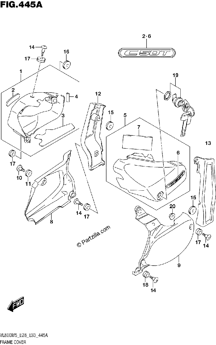 Diagrama de FRAME COVER VL800T