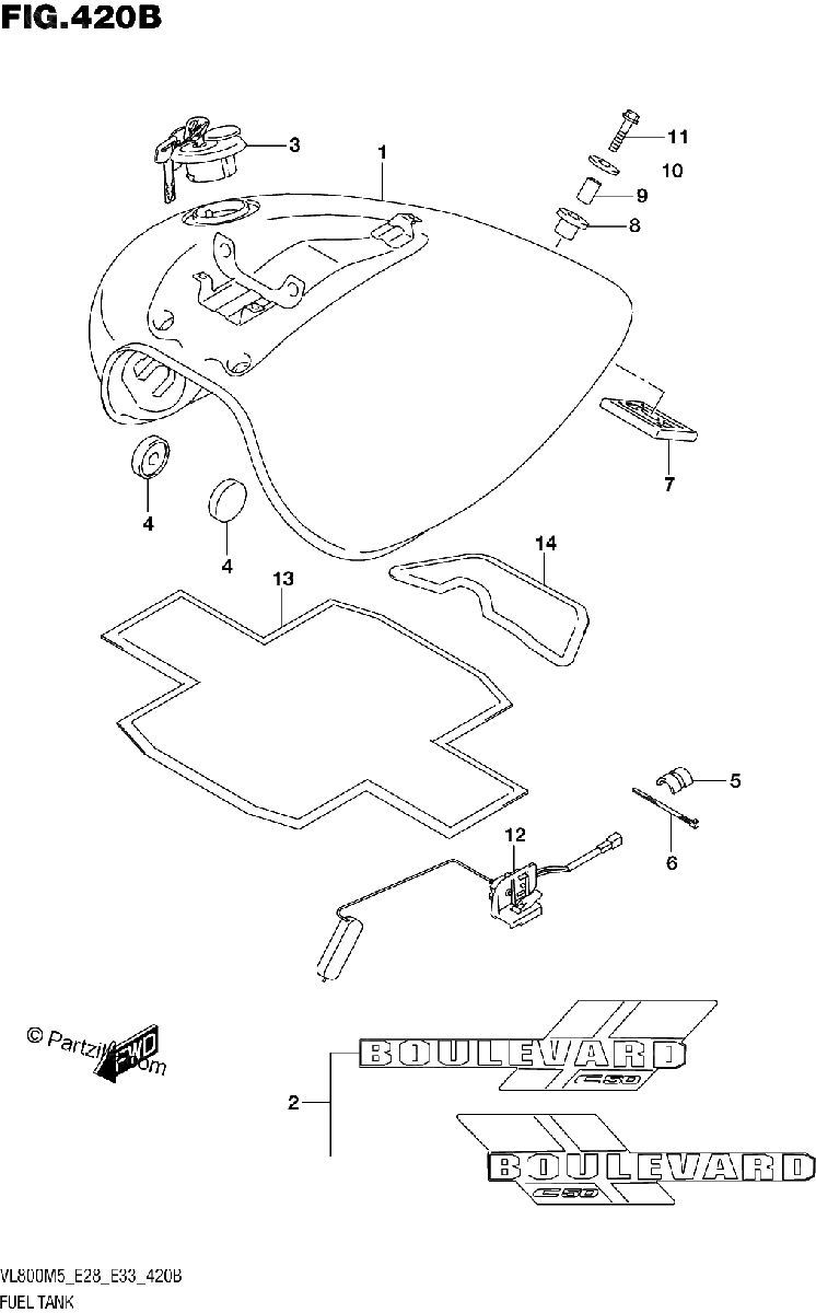 Diagrama de FUEL TANK VL800