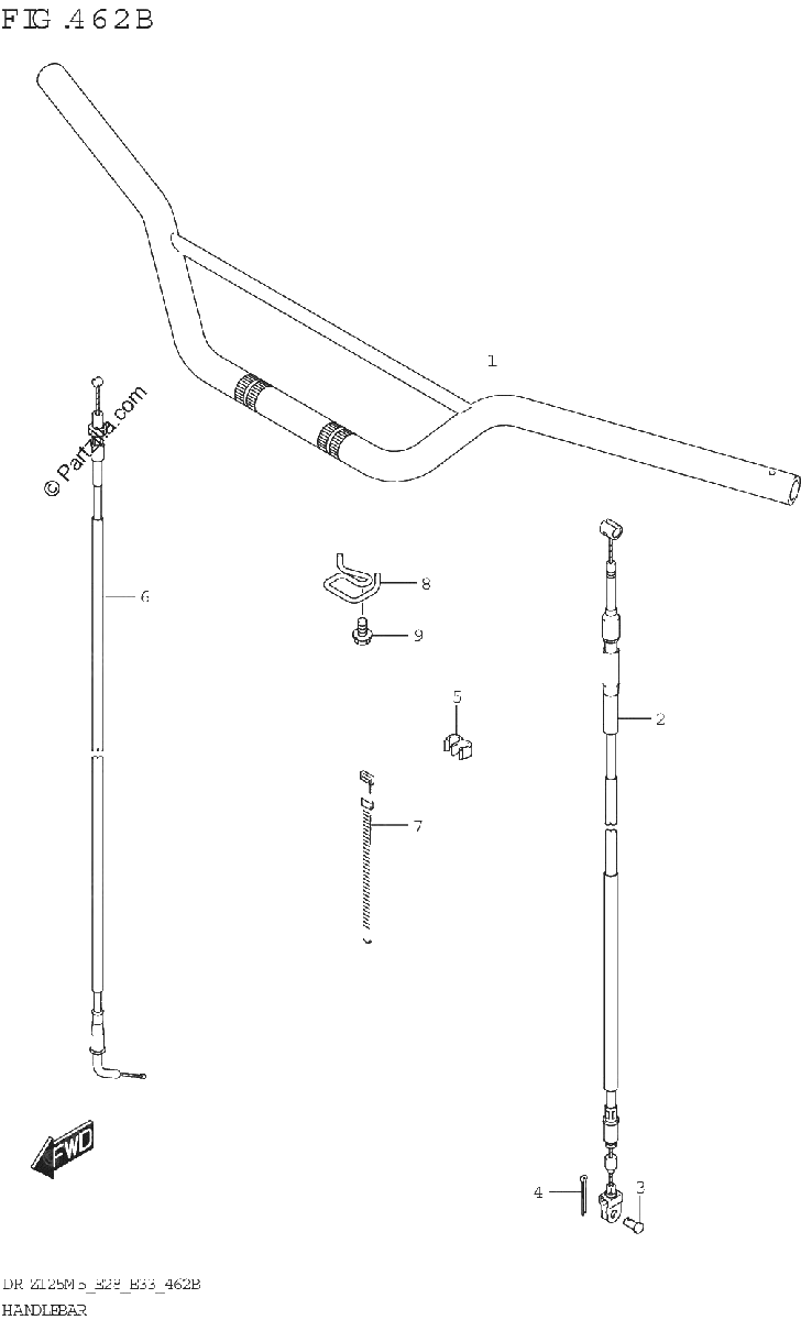 Diagrama de HANDLEBAR DR Z125L