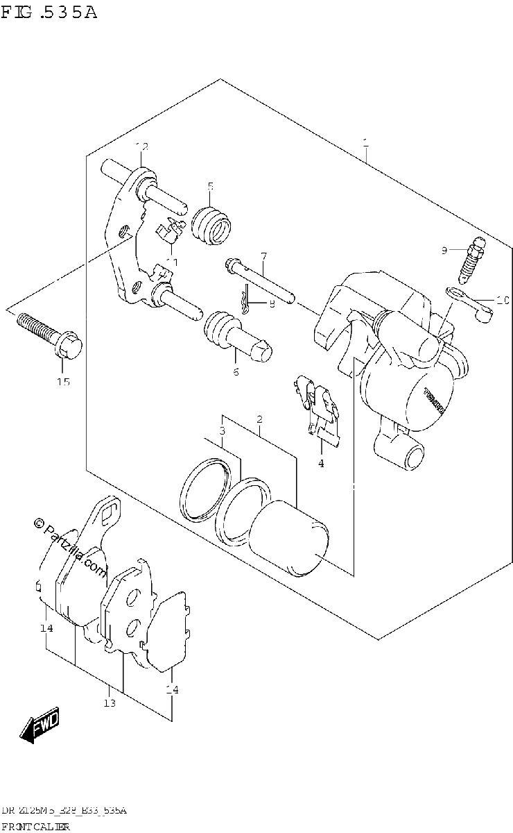 Diagrama de FRONT CALIPER DR Z125L