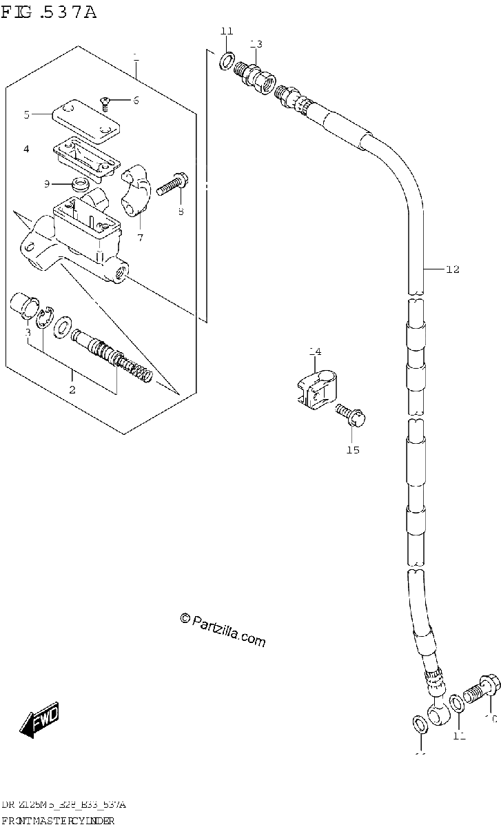 Diagrama de FRONT MASTER CYLINDER DR Z125L