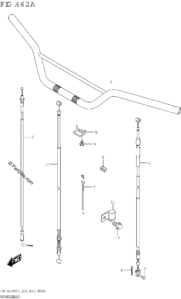 Diagrama de HANDLEBAR DR Z125