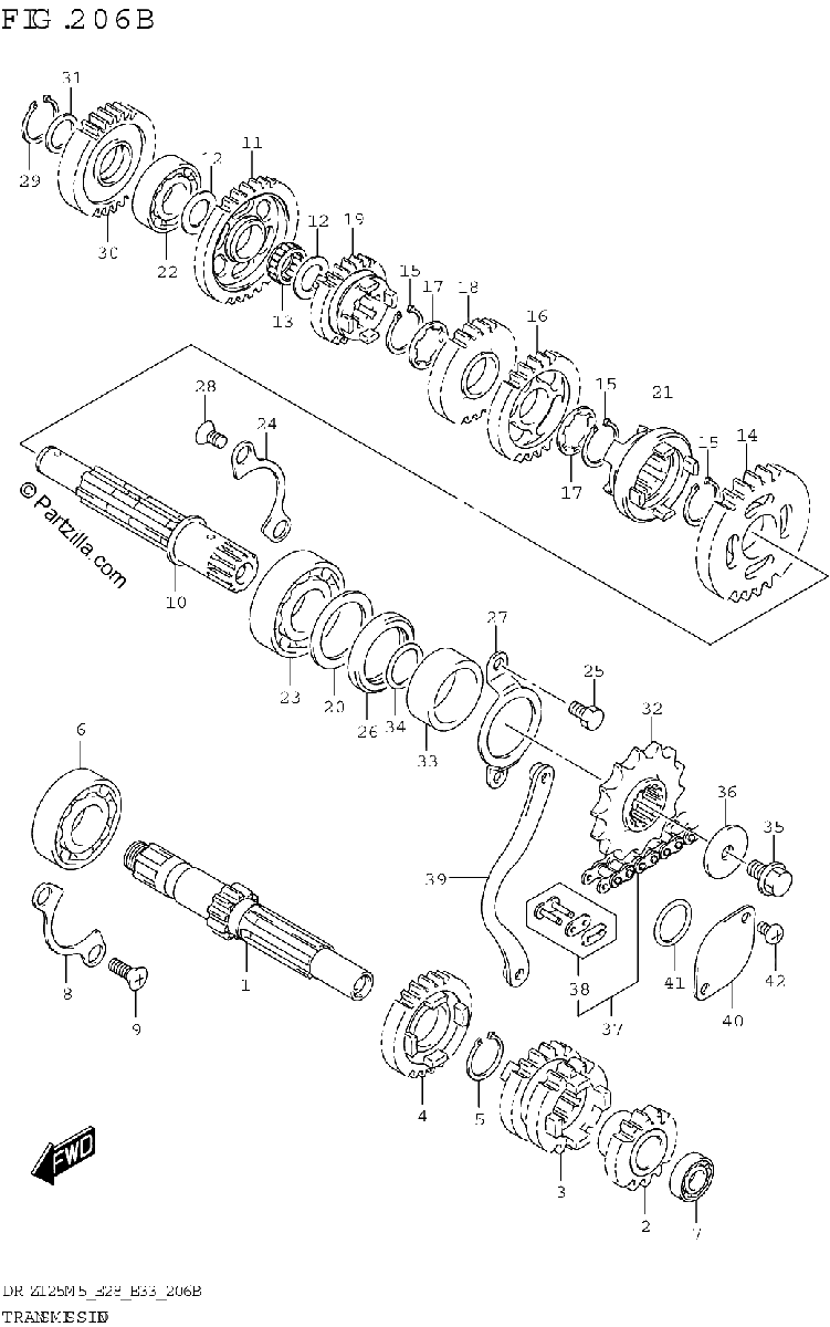 Diagrama de TRANSMISSION DR Z125L
